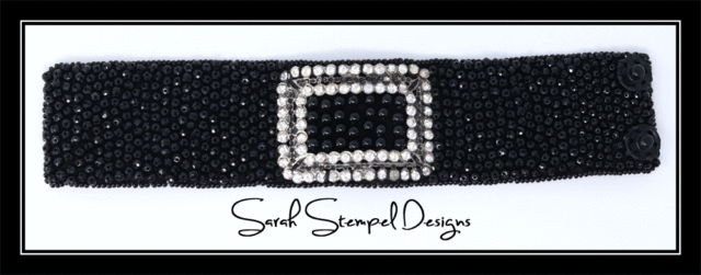 Black Diamante Bracelet Flat